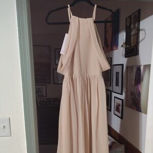 Elegant Cream Sleeveless Dress